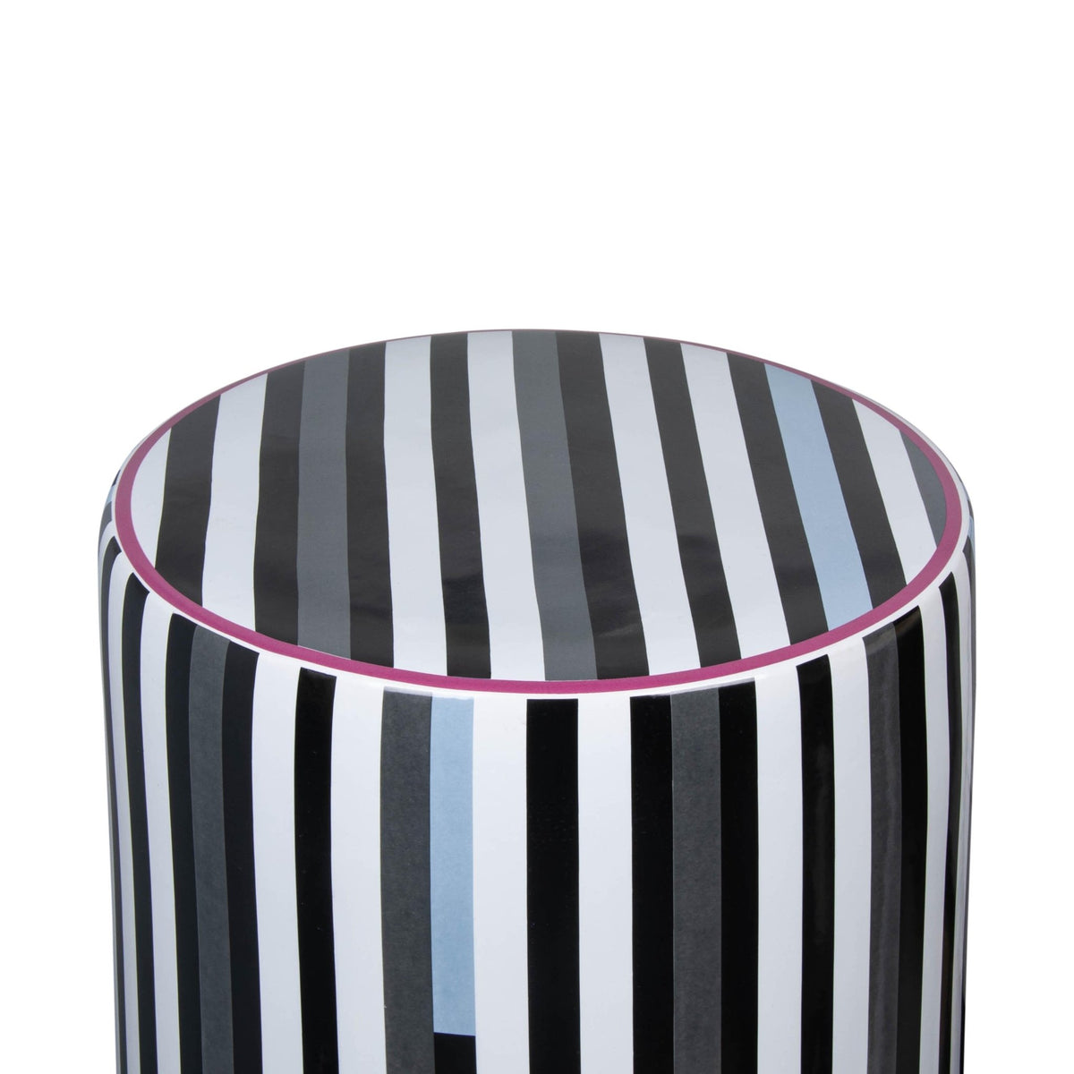 Taurus Ceramic Stool in Modern Stripes Print Stools| TOV