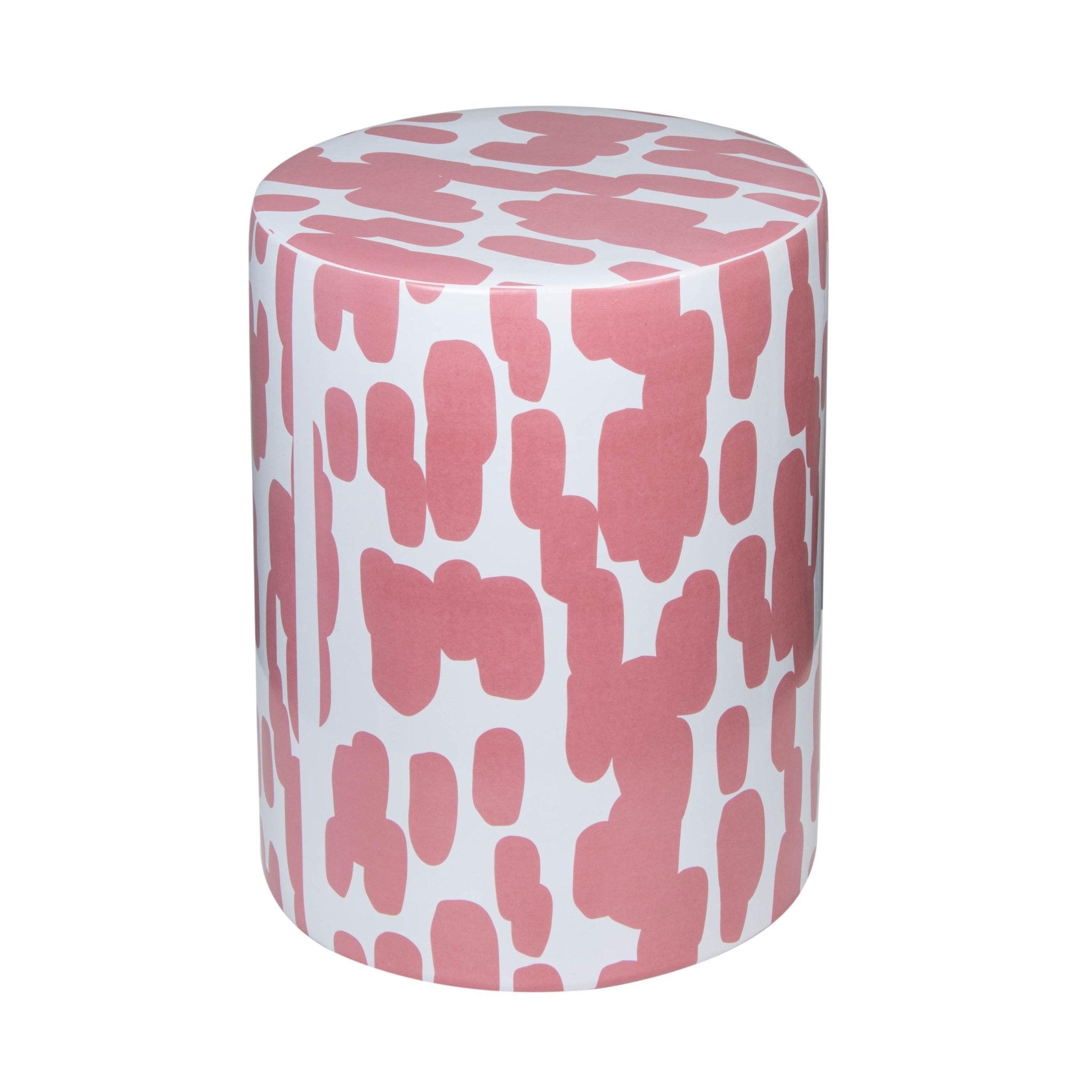 Taurus Ceramic Stool in Pink Strokes Print Stools| TOV