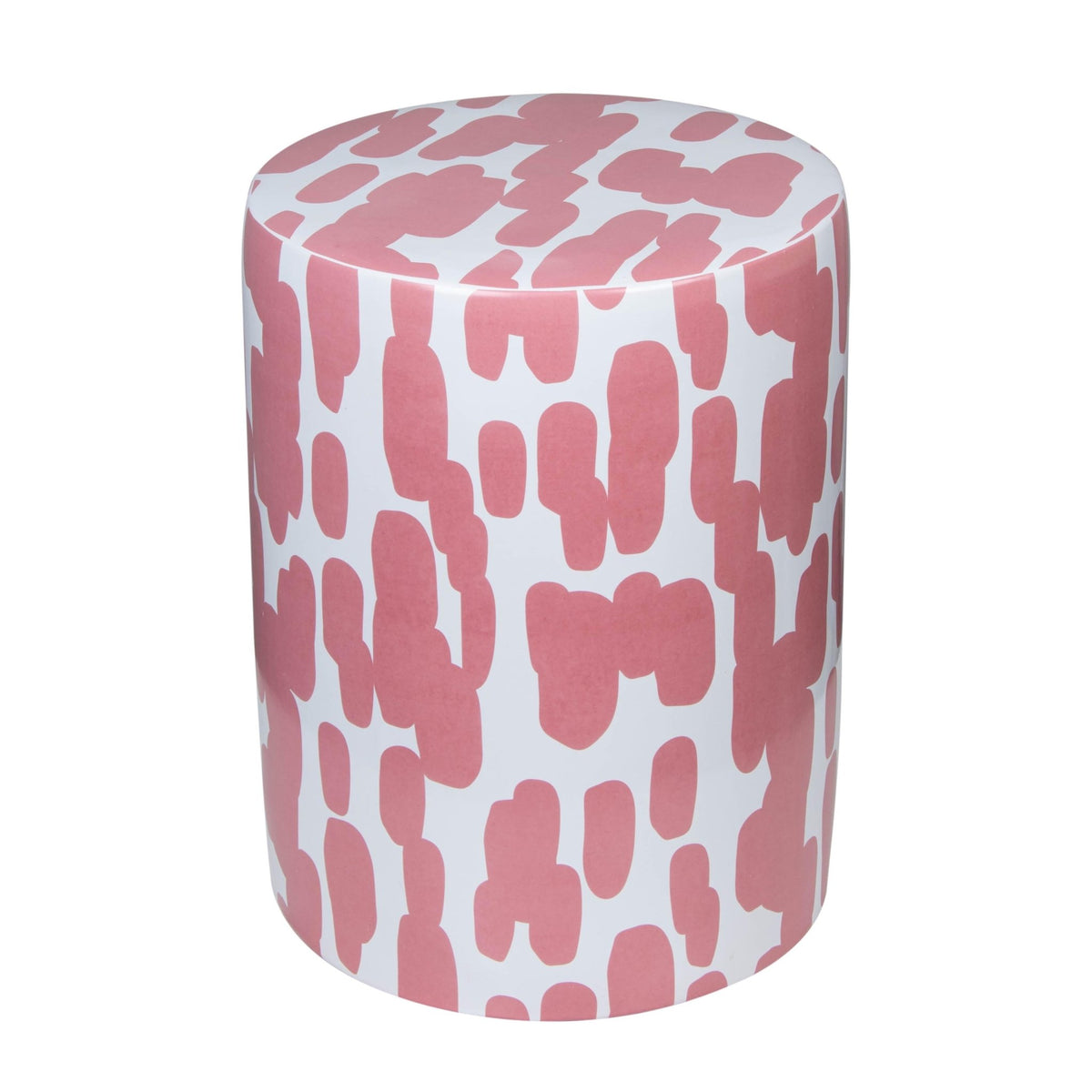 Taurus Ceramic Stool in Pink Strokes Print Stools| TOV