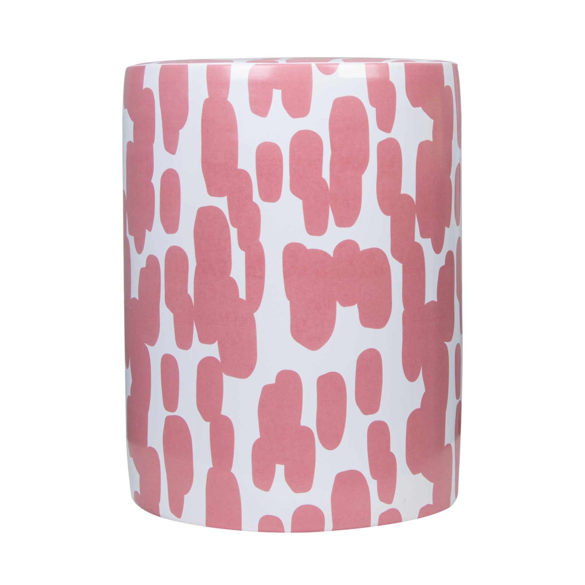 Taurus Ceramic Stool in Pink Strokes Print Stools| TOV