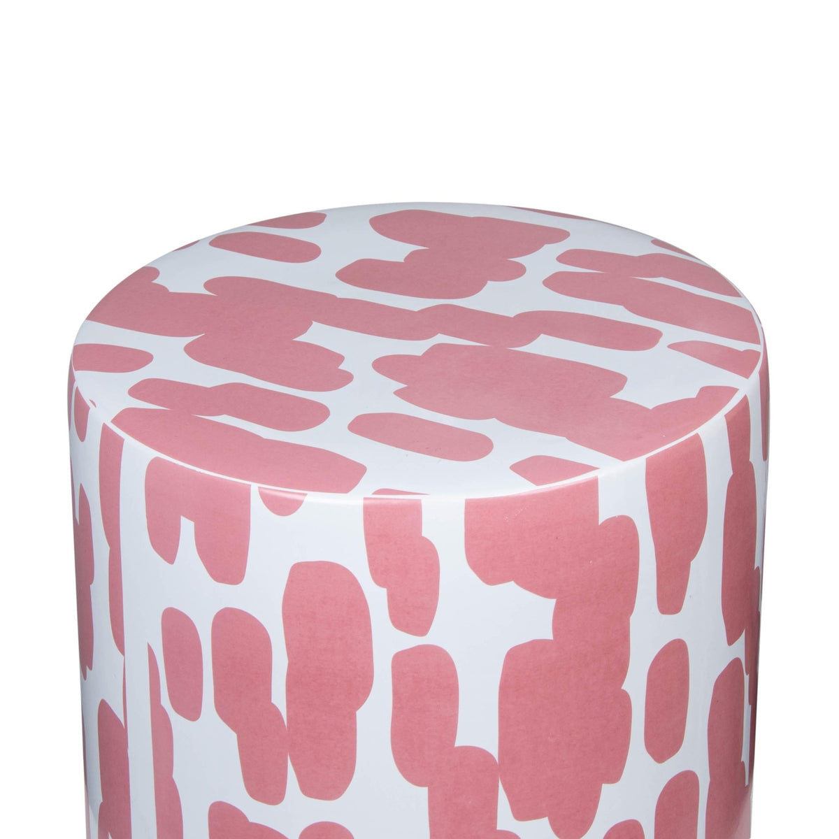 Taurus Ceramic Stool in Pink Strokes Print Stools| TOV