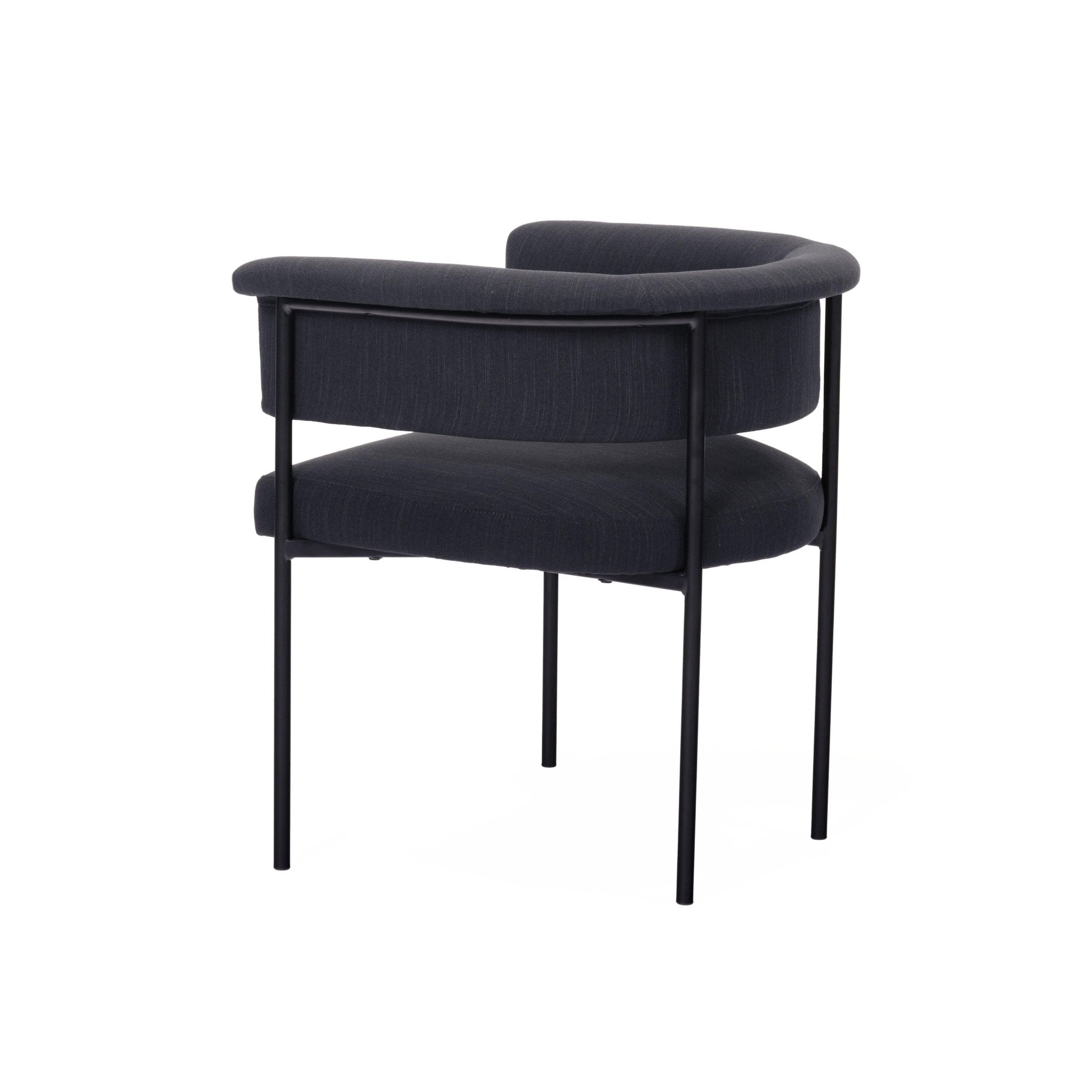 Taylor Black Performance Linen Dining Chair Dining Chairs| TOV