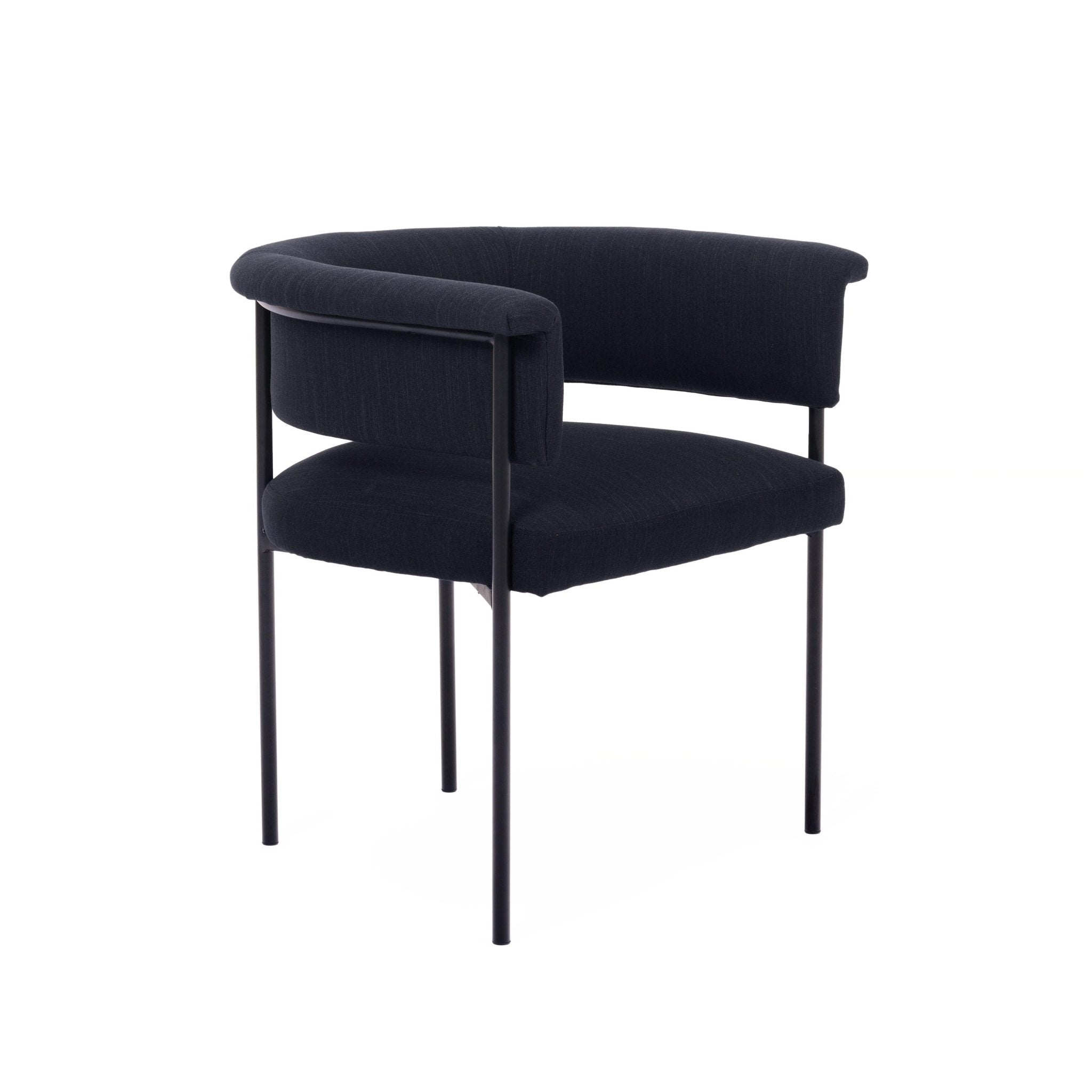 Taylor Black Performance Linen Dining Chair Dining Chairs| TOV