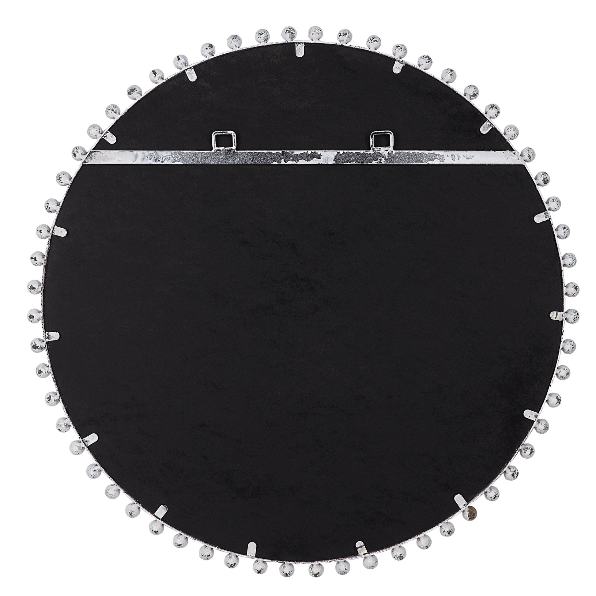 Taza Round Mirror, Antique White Mirrors| Uttermost