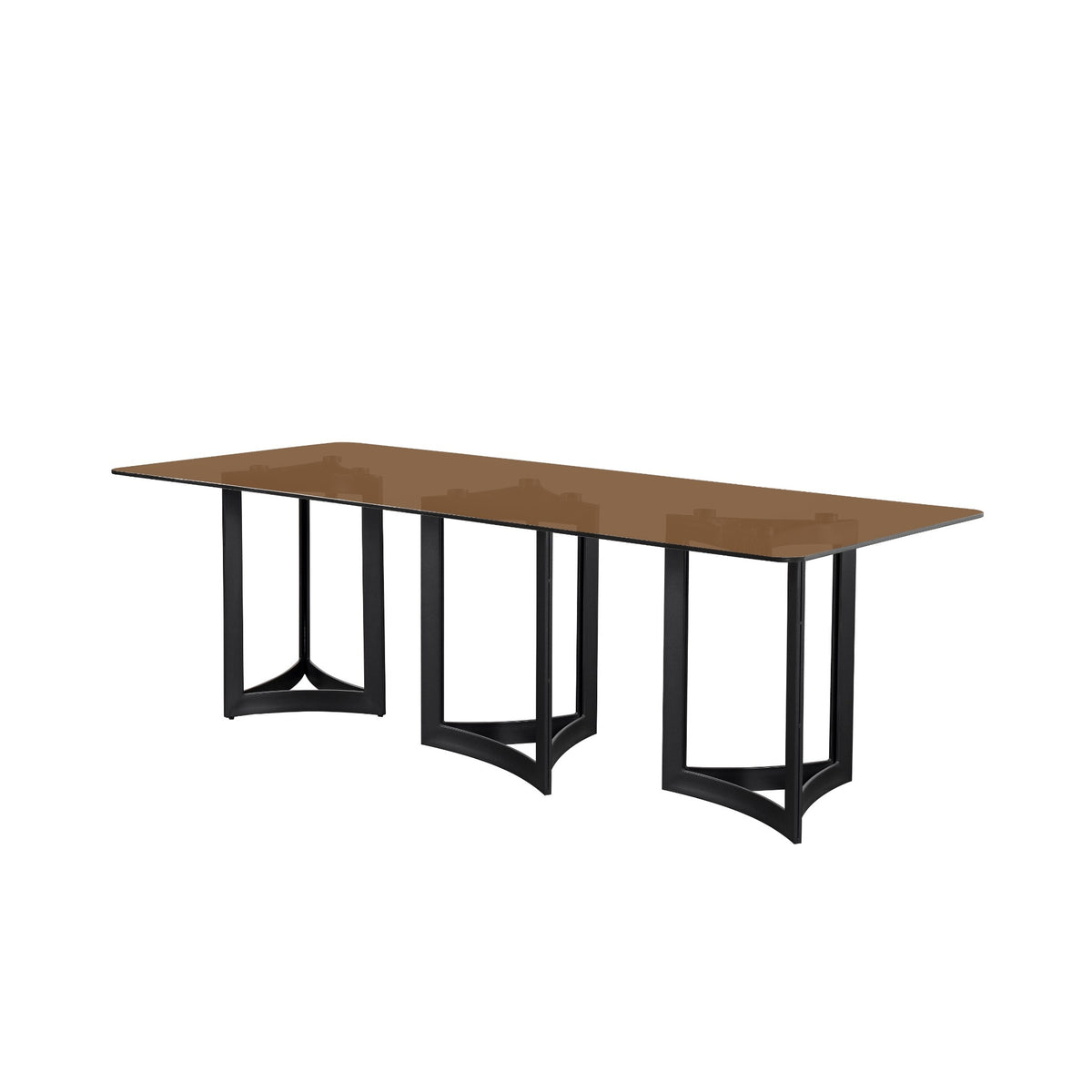 Alexa Dining Table Black Base and 295 CM Gold Glass