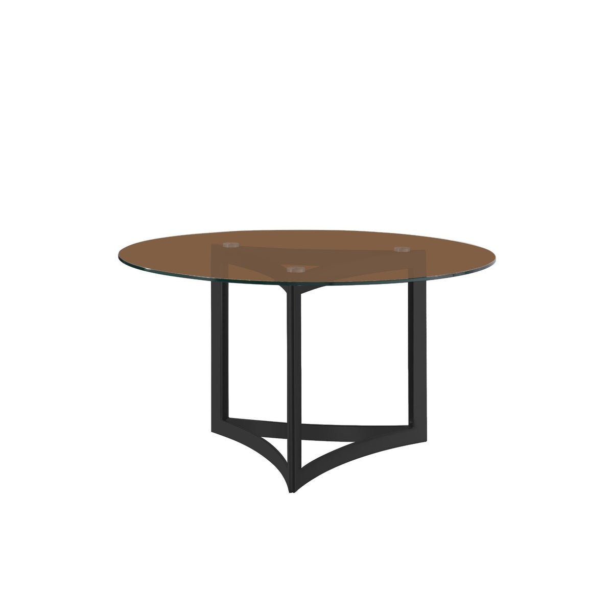 Alexa Dining Table Black Base and 180 CM Round Gold Glass