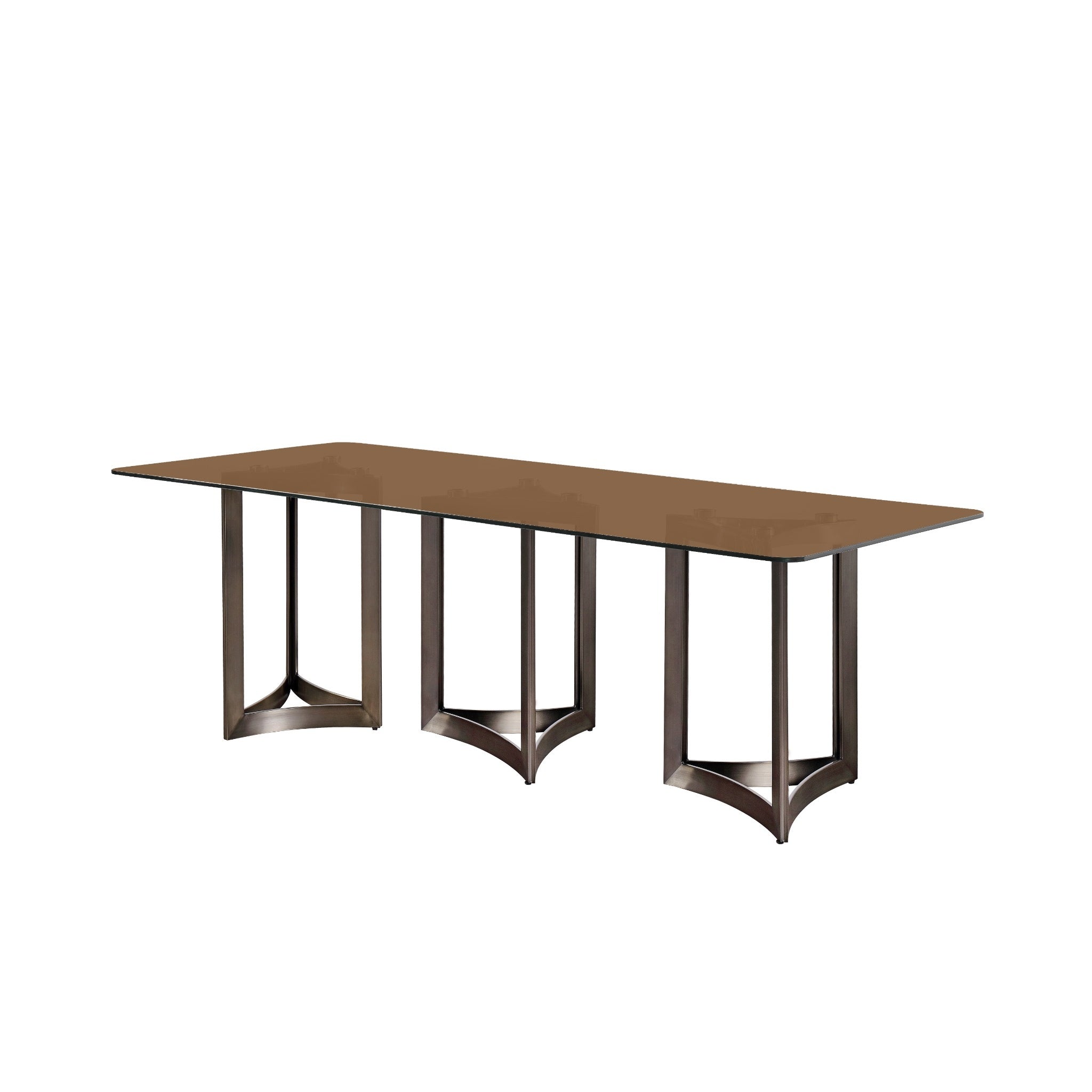 Alexa Dining Table Bronze Base and 240 CM Gold Glass