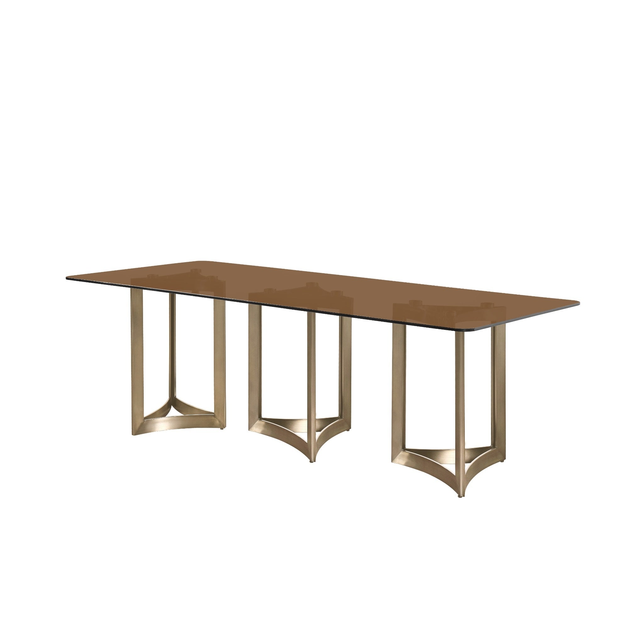 Alexa Dining Table Gold Base and 295 CM Gold Glass