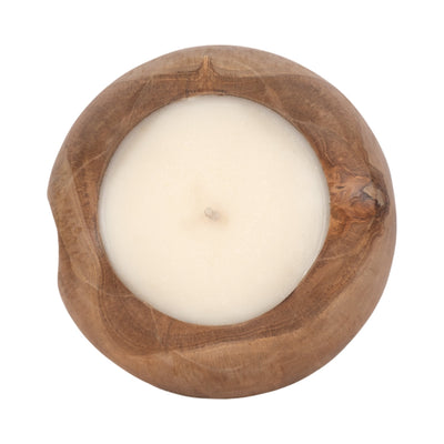 Teak, 8" Round Candle, Natural - Al Rugaib Furniture