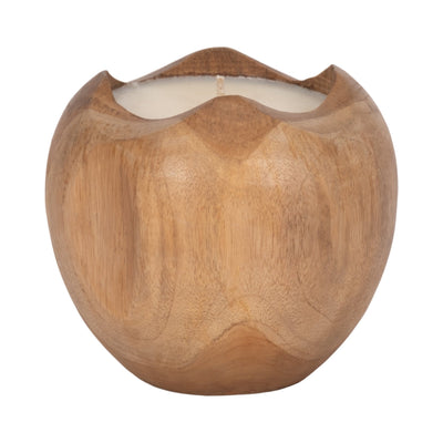 Teak, 8" Round Candle, Natural - Al Rugaib Furniture