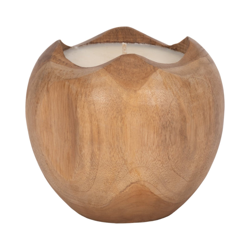 Teak, 8" Round Candle, Natural - Al Rugaib Furniture