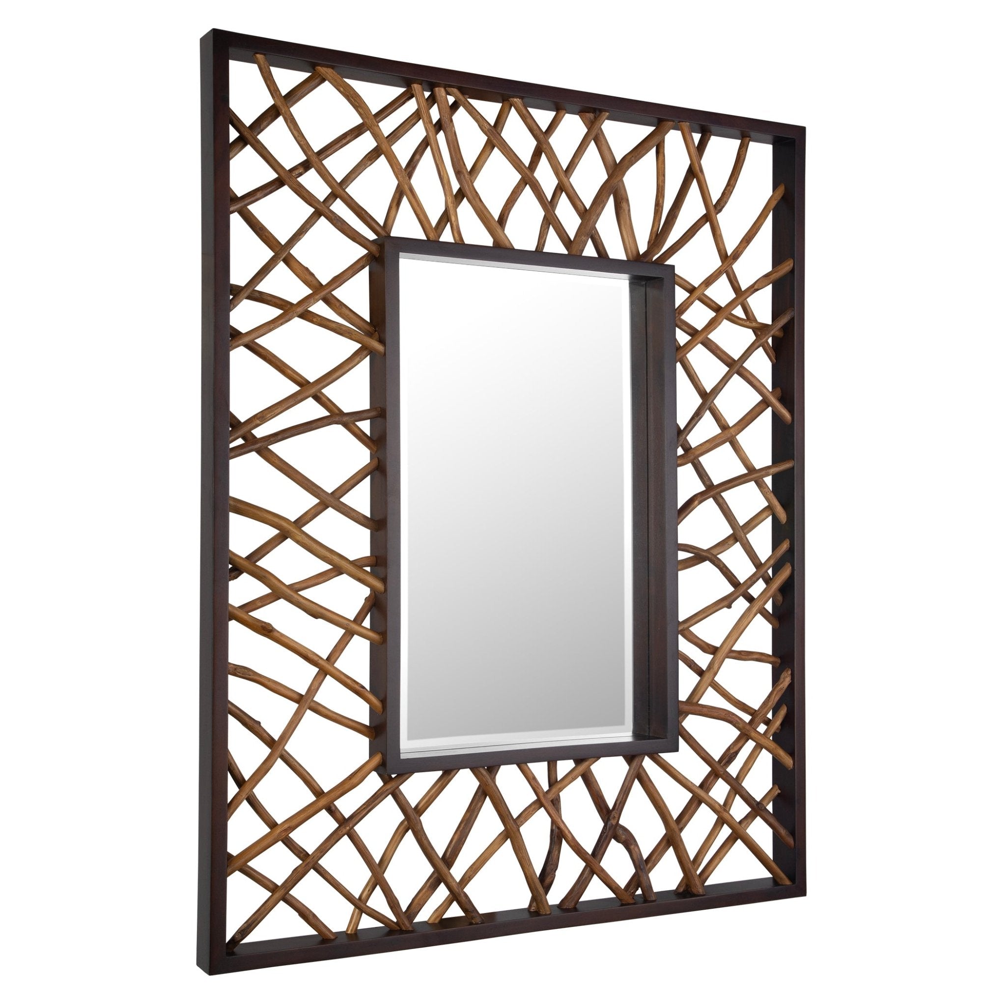 Teak Maze Rectangle Mirror Mirrors| Uttermost