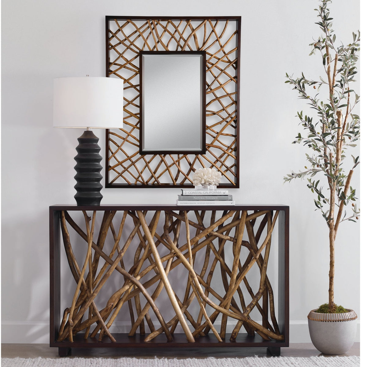 Teak Maze Rectangle Mirror Mirrors| Uttermost
