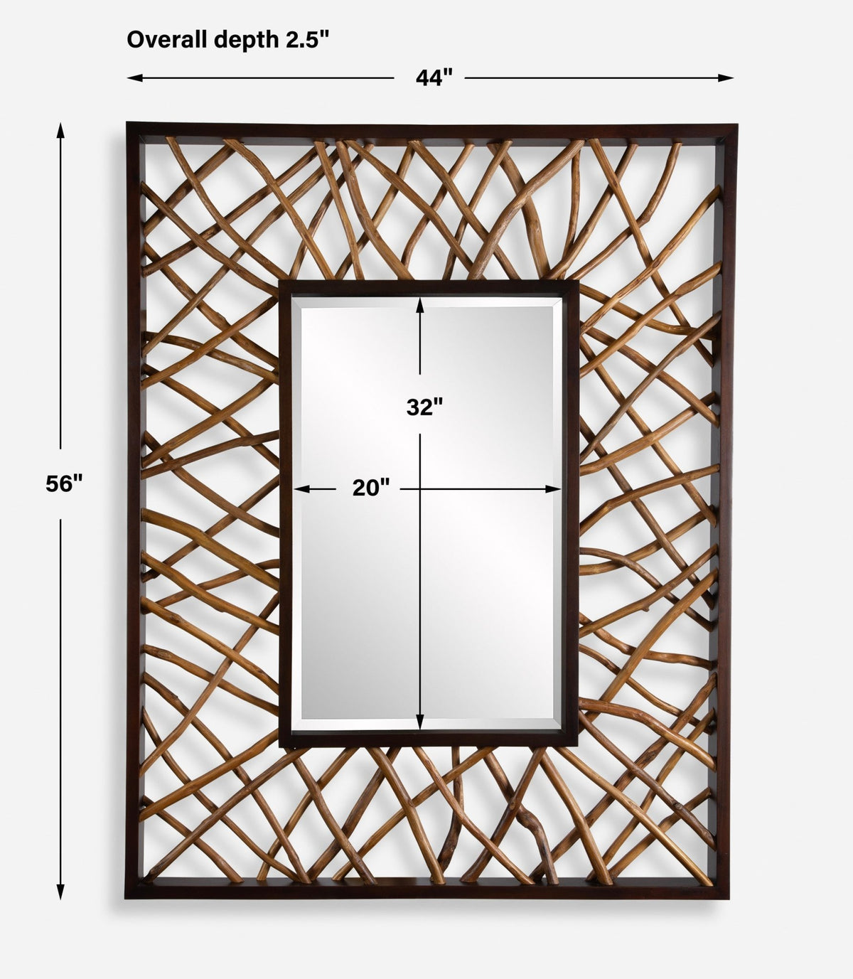 Teak Maze Rectangle Mirror Mirrors| Uttermost