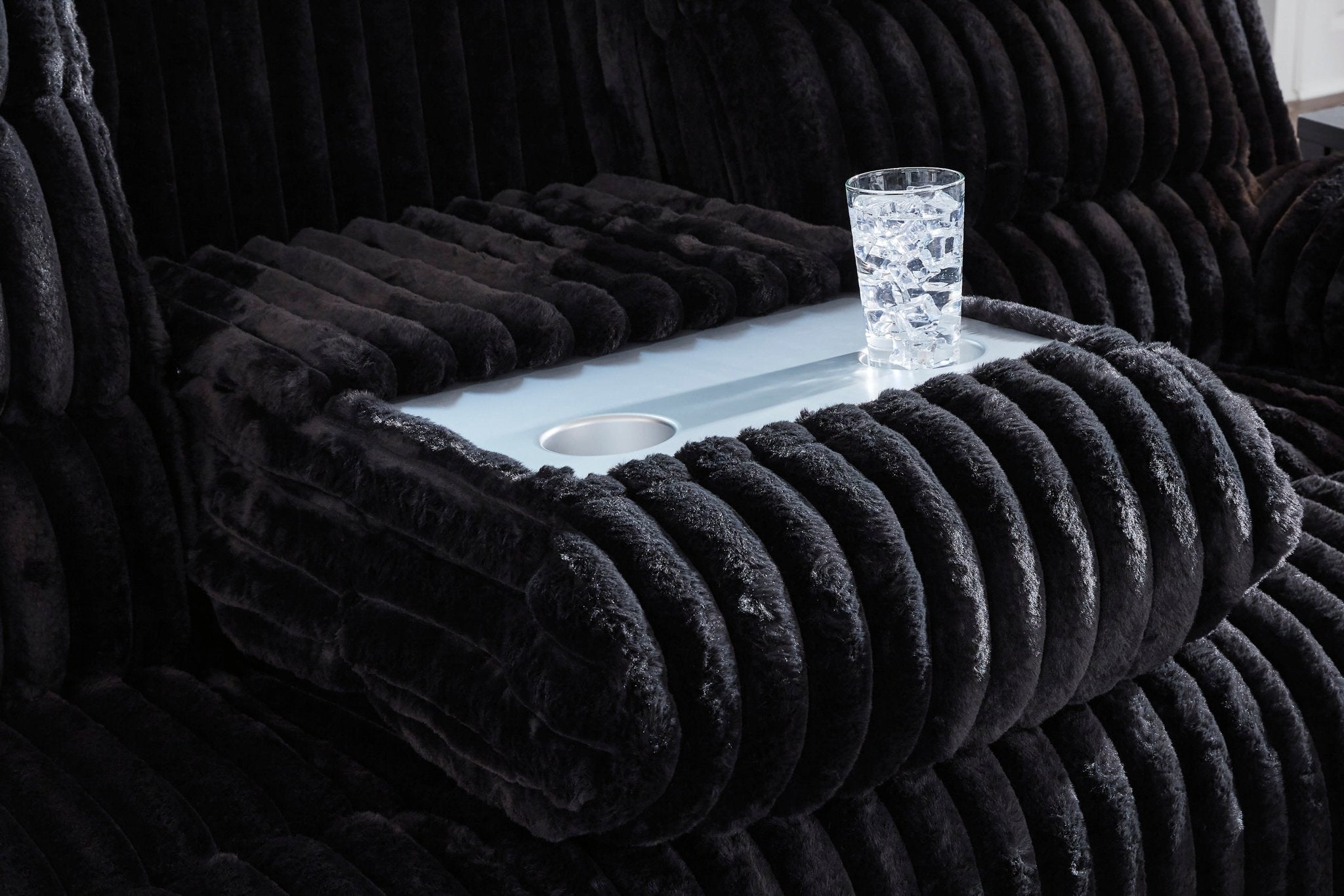 Technique Power Reclining Sofa with Drop Down Table Recliners| Ashley Homestore