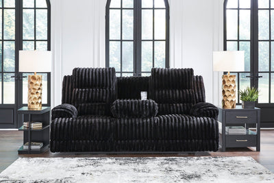 Technique Power Reclining Sofa with Drop Down Table - Al Rugaib Furniture
