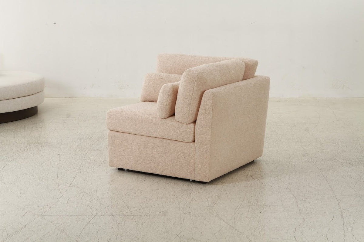 Teddy beige boucle corner Sectionals| Roots Furniture