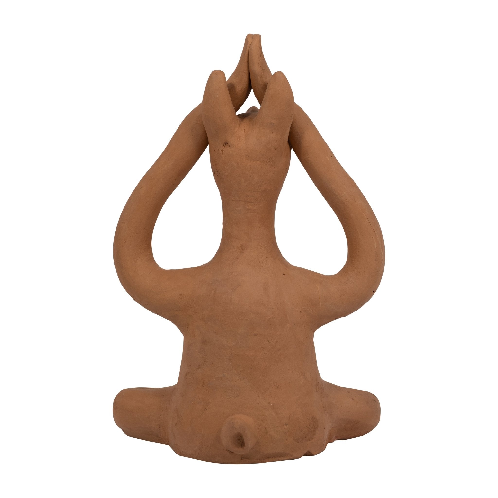 TERRACOTTA, 10" SALUTATION YOGA BUNNY, NATURAL Table Decors| Sagebrook Home