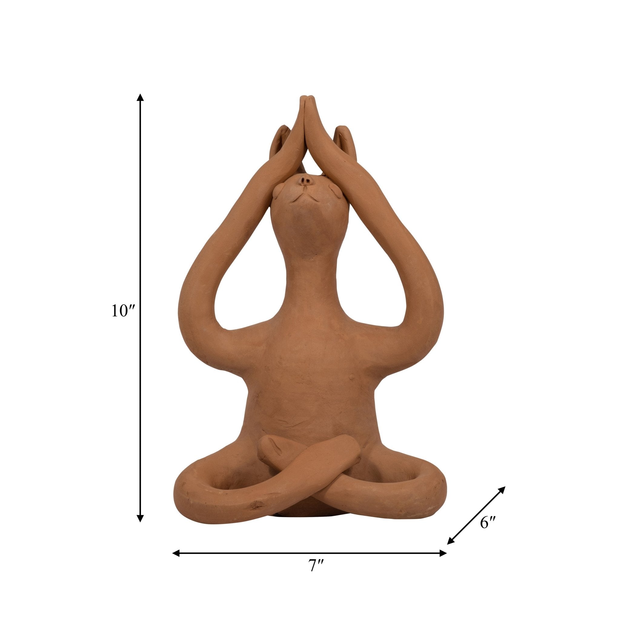 TERRACOTTA, 10" SALUTATION YOGA BUNNY, NATURAL Table Decors| Sagebrook Home