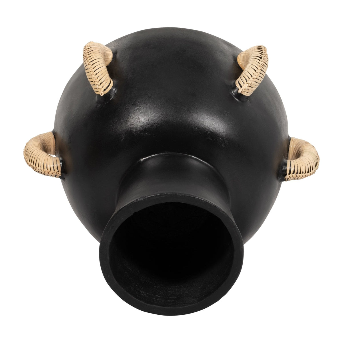 TERRACOTTA, 11"H EARED BOWL ON STAND VASE, BLACK Bowl| Sagebrook Home