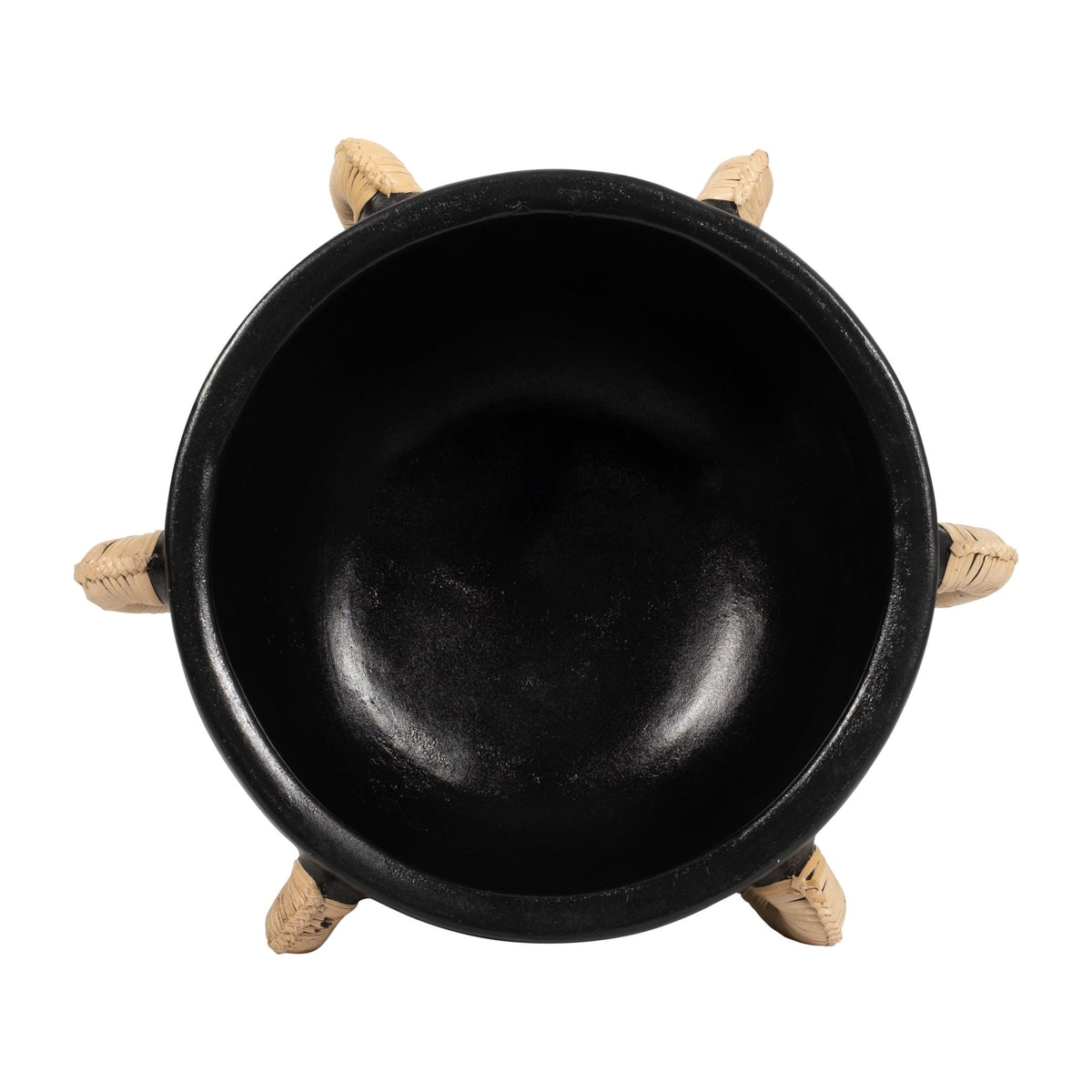 TERRACOTTA, 11"H EARED BOWL ON STAND VASE, BLACK Bowl| Sagebrook Home
