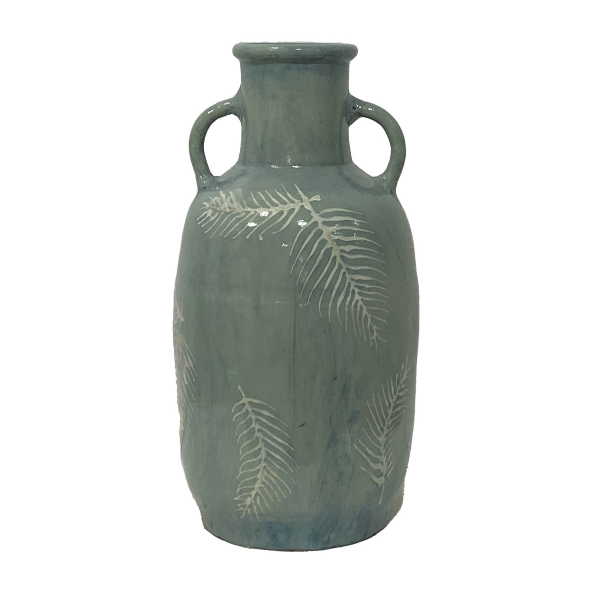 Terracotta, 11"H Leaf Eared Vase, Mint Vases and Jars| Sagebrook Home