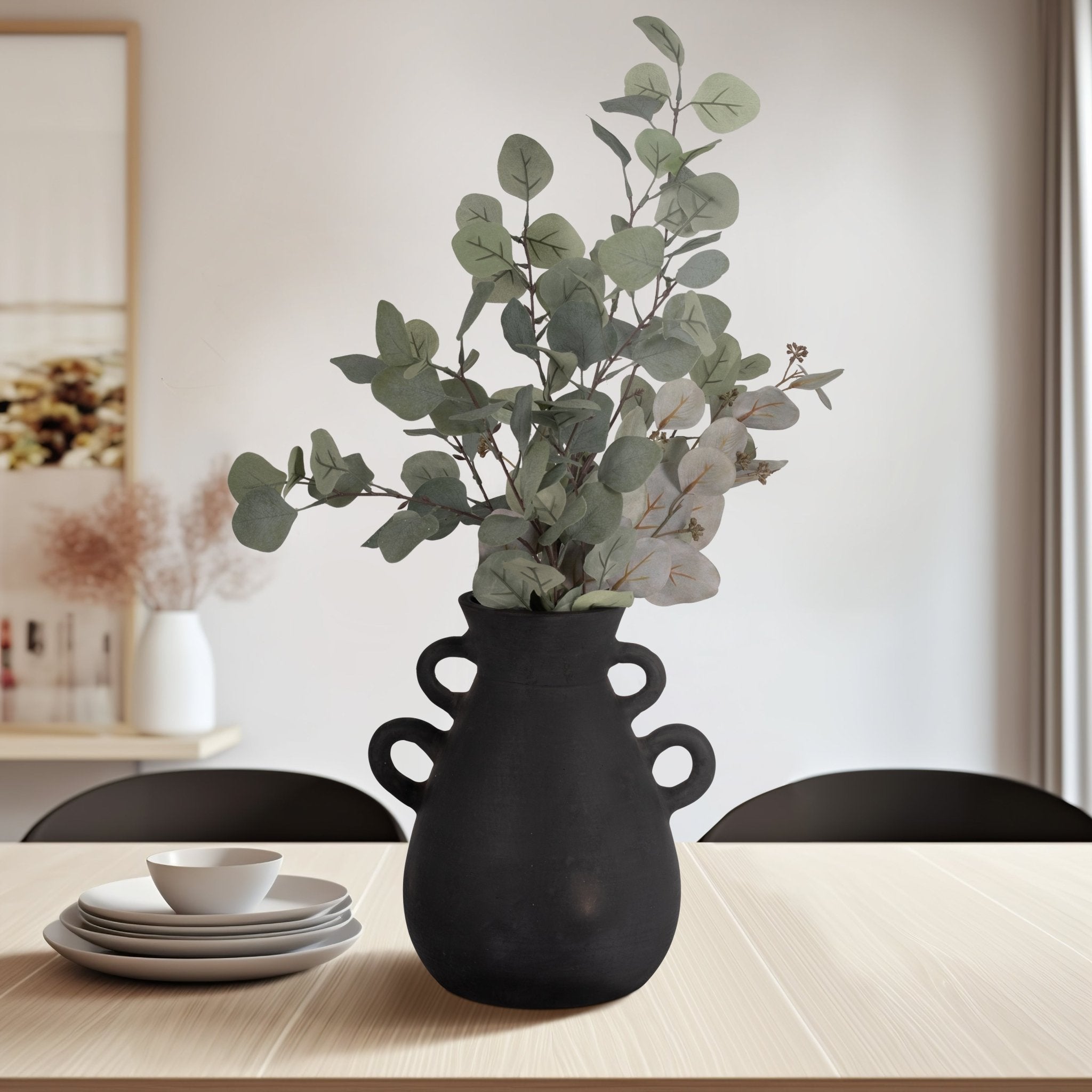 TERRACOTTA, 12" VASE WITH 4 HANDLES Vases and Jars| Sagebrook Home