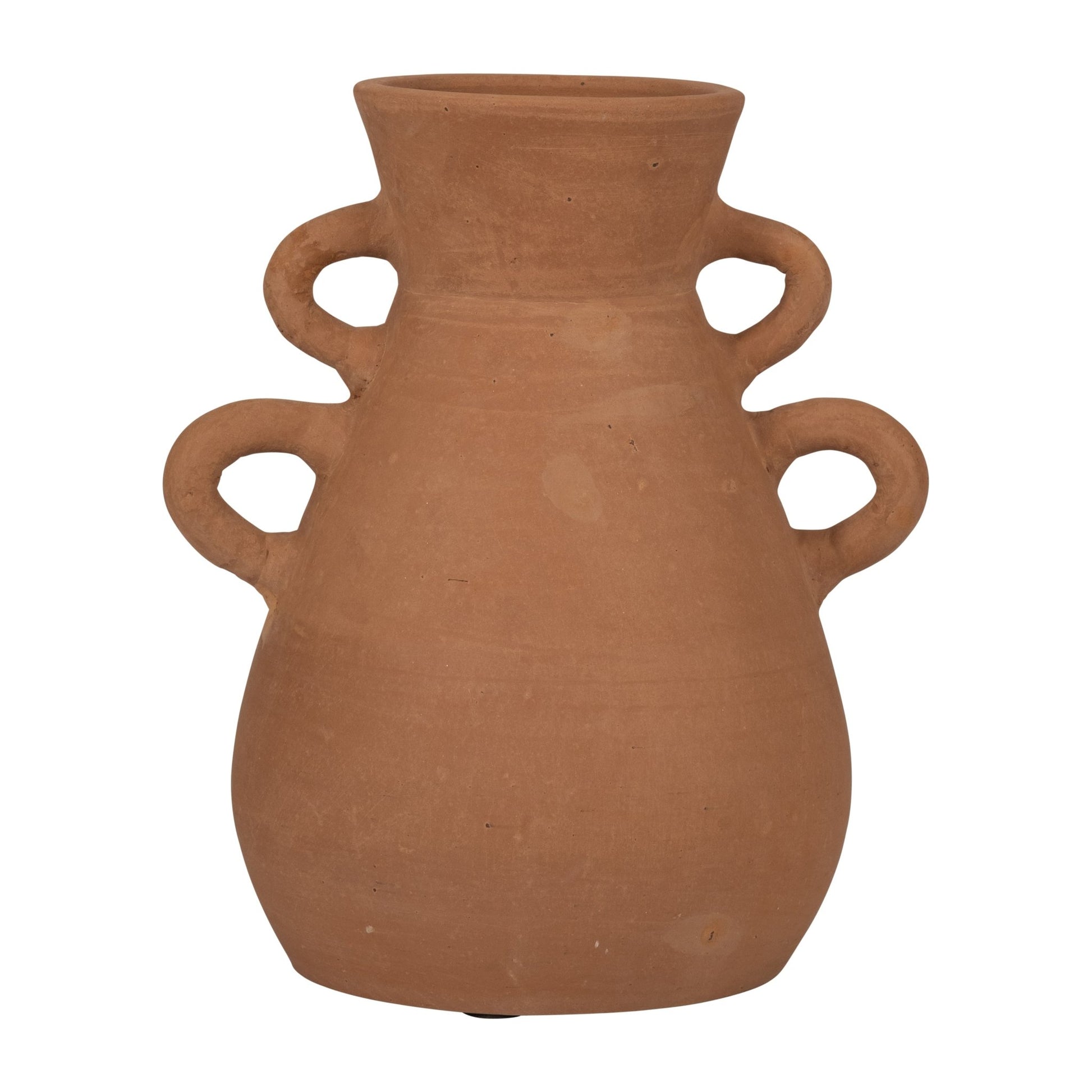 TERRACOTTA, 12" VASE WITH 4 HANDLES Vases and Jars| Sagebrook Home
