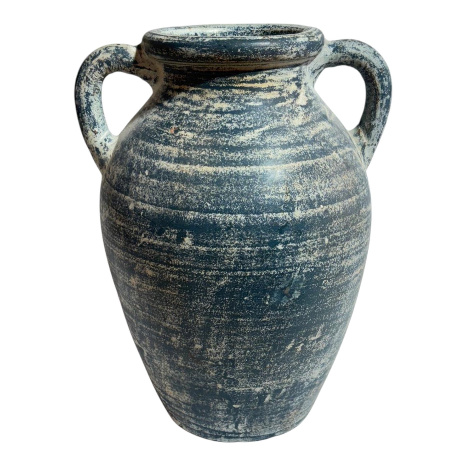 Terracotta, 12" Vase With Handles, Blue/white Vases and Jars| Sagebrook Home