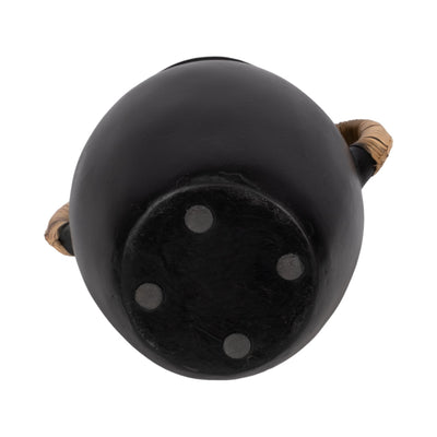 Terracotta, 12"h Eared Vase, Black - Al Rugaib Furniture