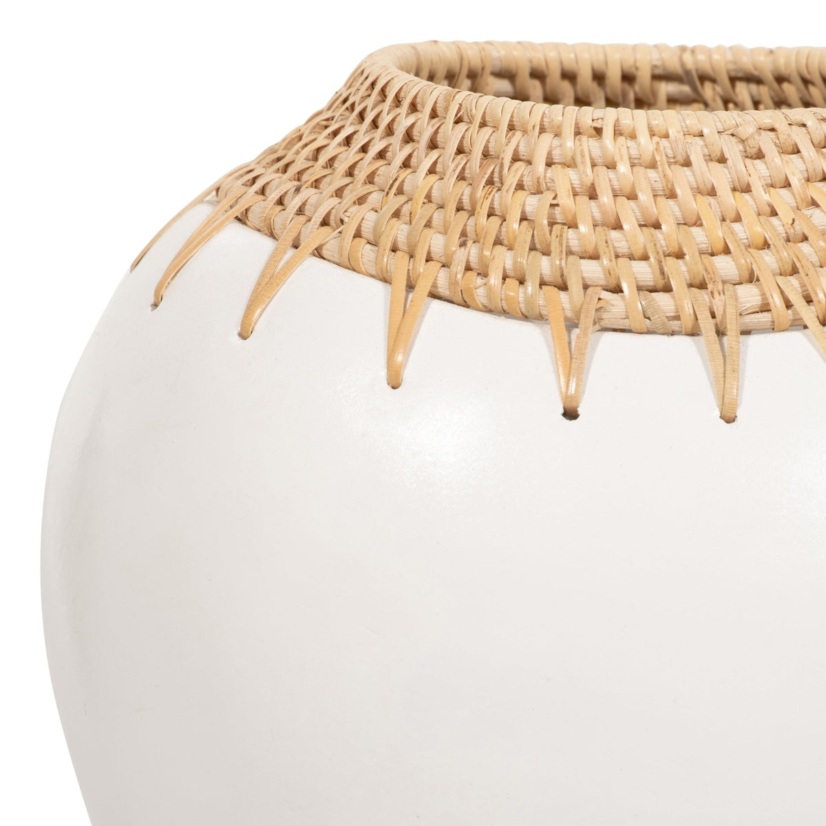 TERRACOTTA, 12"H VASE, WHITE/BROWN Vases and Jars| Sagebrook Home