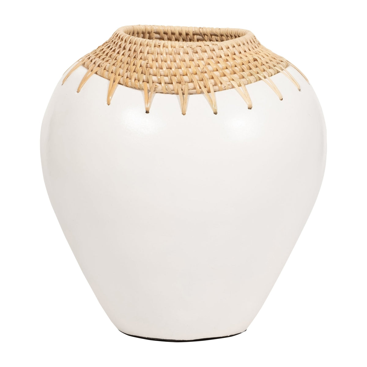 TERRACOTTA, 12"H VASE, WHITE/BROWN Vases and Jars| Sagebrook Home