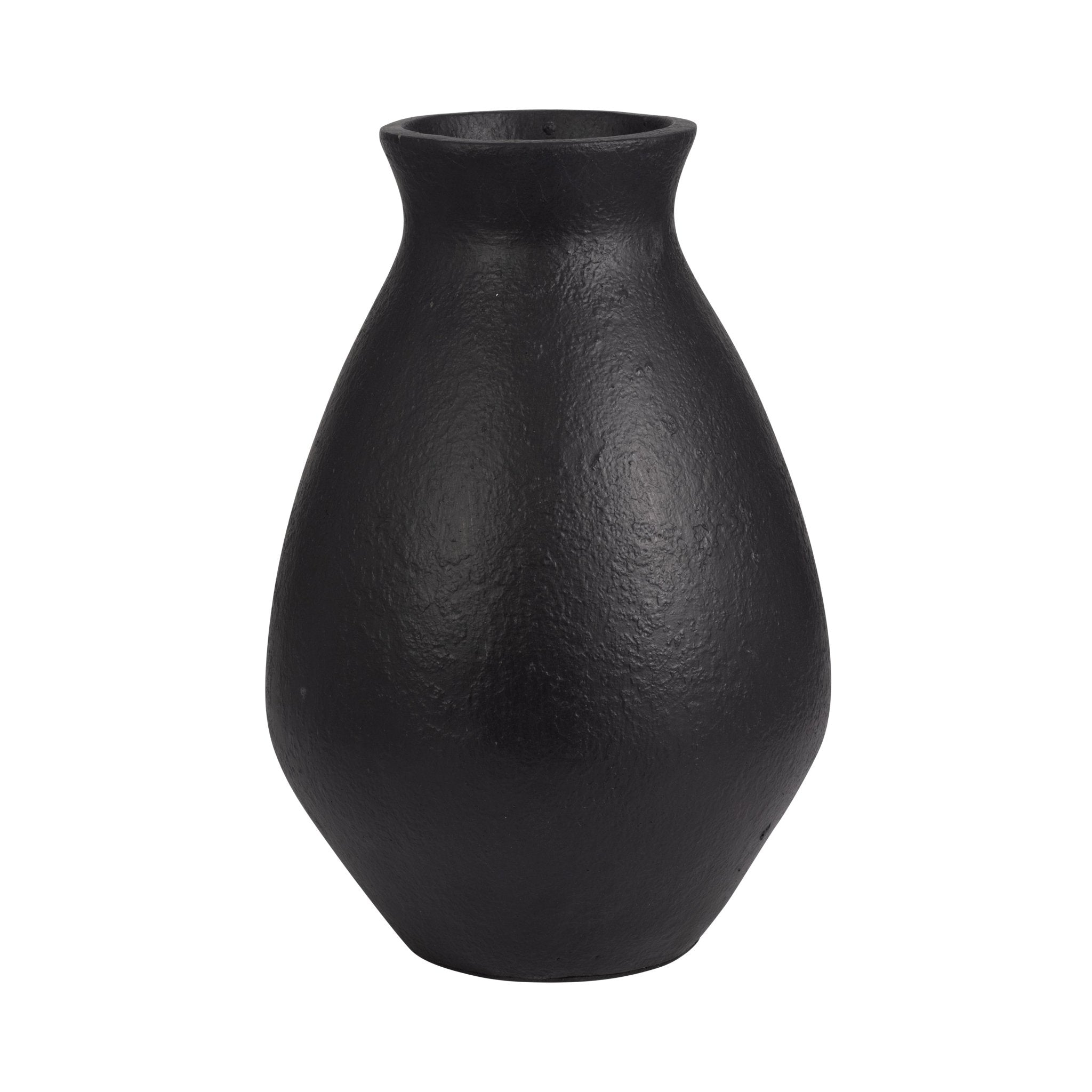 TERRACOTTA, 16" ORGANIC VASE, BLACK/IVORY Vases and Jars| Sagebrook Home