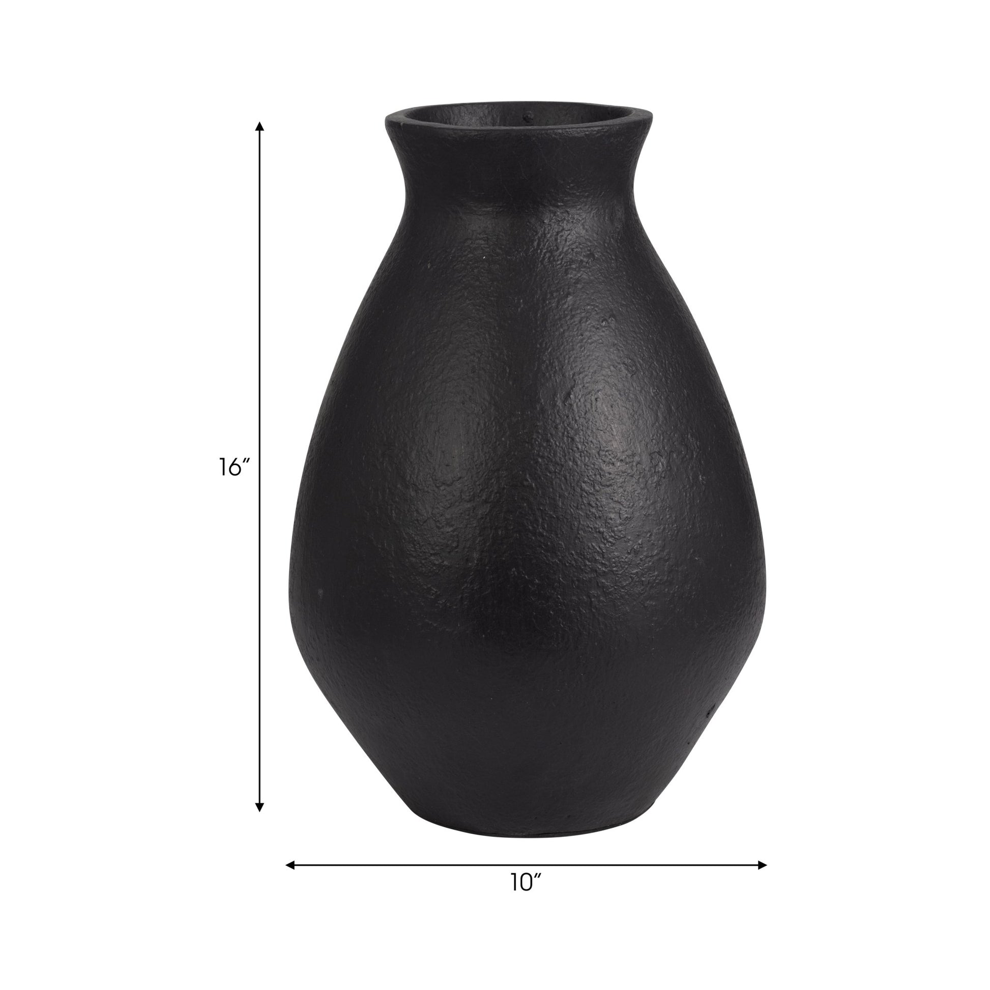 TERRACOTTA, 16" ORGANIC VASE, BLACK/IVORY Vases and Jars| Sagebrook Home
