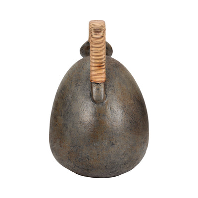 Terracotta, 16" Rustic Jug W/ Woven Handle, Multi - Al Rugaib Furniture