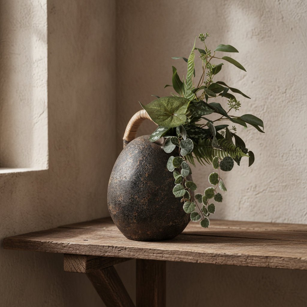 Terracotta, 16" Rustic Jug W/ Woven Handle, Multi Vases and Jars| Sagebrook Home