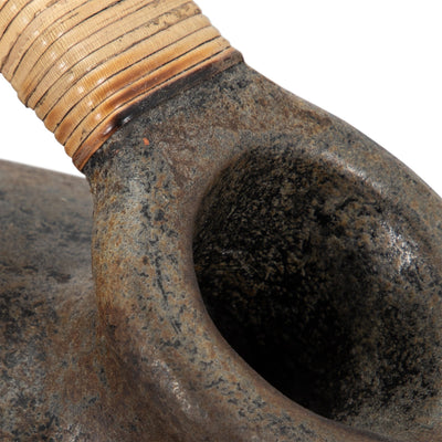 Terracotta, 16" Rustic Jug W/ Woven Handle, Multi - Al Rugaib Furniture