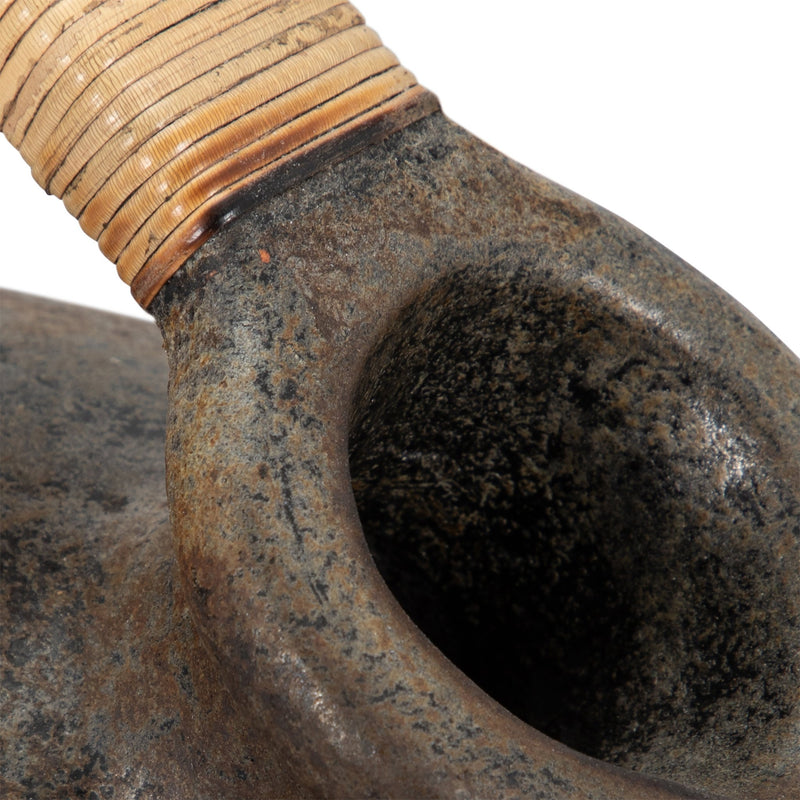 Terracotta, 16" Rustic Jug W/ Woven Handle, Multi - Al Rugaib Furniture