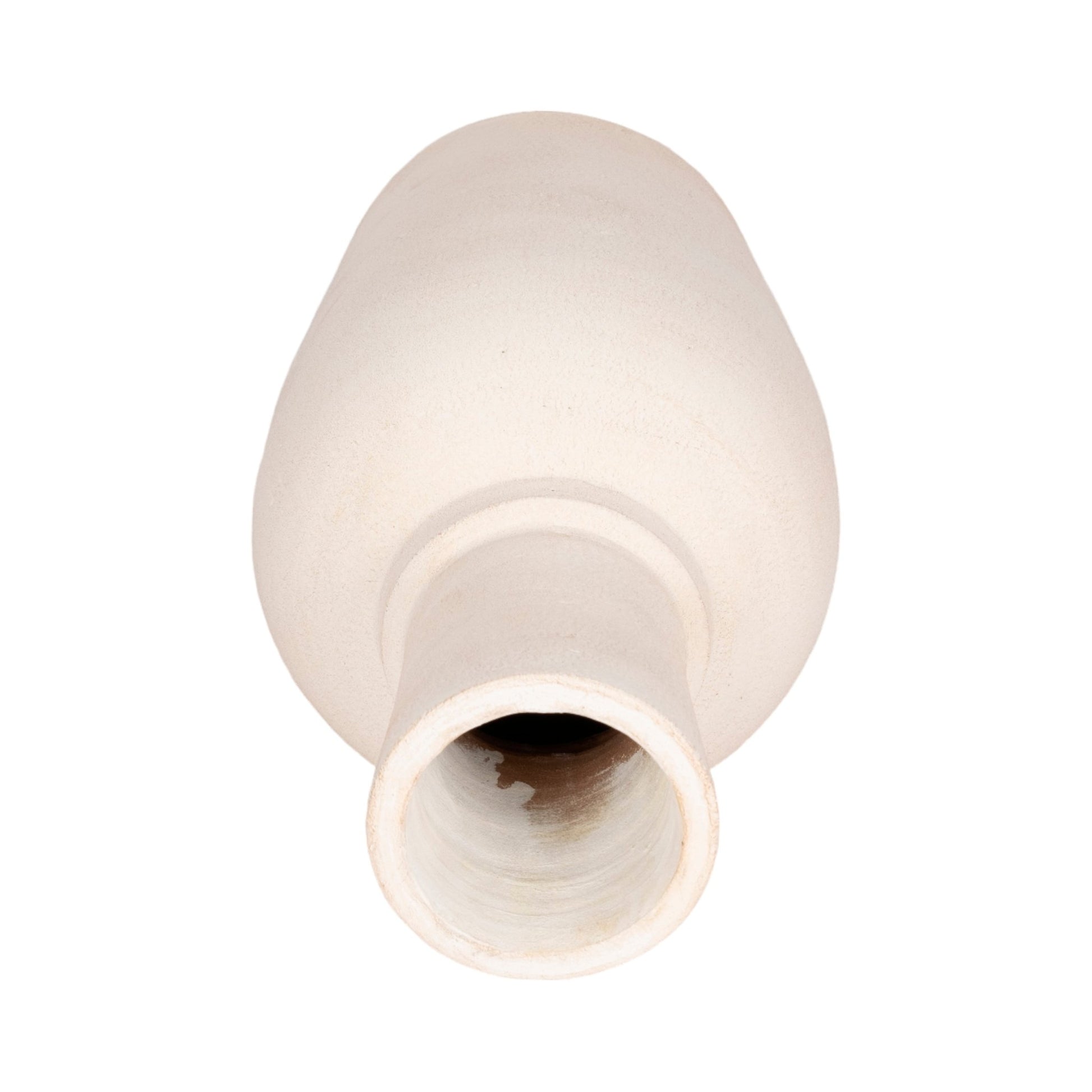 Terracotta, 16" Vase With Ring At Neck, Ivory Vases and Jars| Sagebrook Home