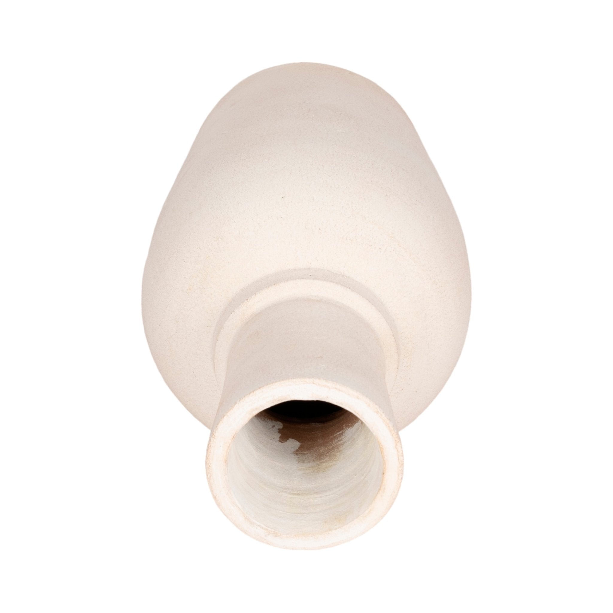 Terracotta, 16" Vase With Ring At Neck, Ivory Vases and Jars| Sagebrook Home