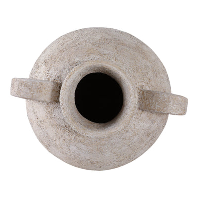 Terracotta, 17" Organic Jug With Handles, Ivory - Al Rugaib Furniture