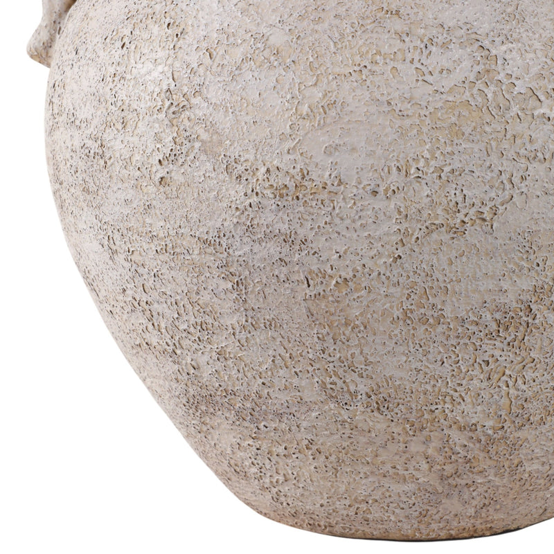 Terracotta, 17" Organic Jug With Handles, Ivory - Al Rugaib Furniture