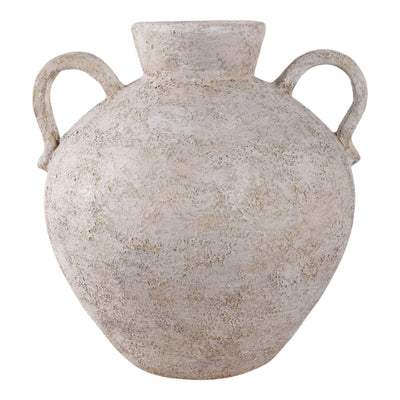 Terracotta, 17" Organic Jug With Handles, Ivory - Al Rugaib Furniture