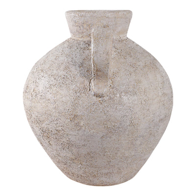 Terracotta, 17" Organic Jug With Handles, Ivory - Al Rugaib Furniture