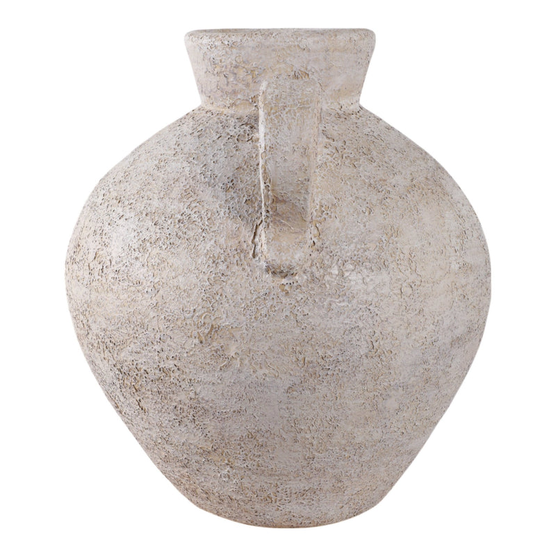 Terracotta, 17" Organic Jug With Handles, Ivory - Al Rugaib Furniture