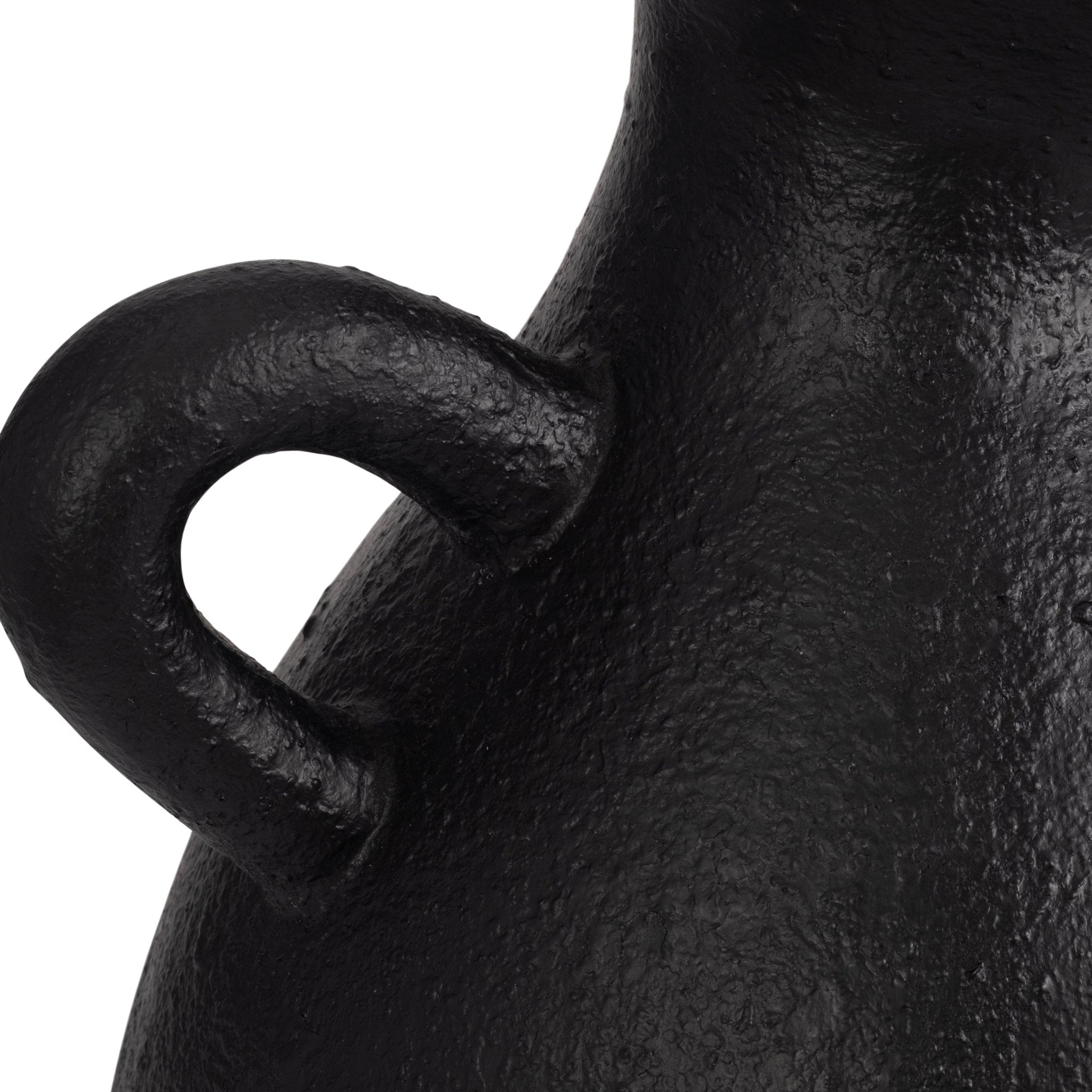 TERRACOTTA, 19" ORGANIC JUG WITH HANDLE, BLACK Vases and Jars| Sagebrook Home