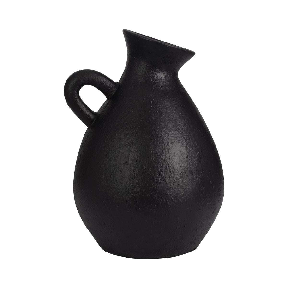 TERRACOTTA, 19" ORGANIC JUG WITH HANDLE, BLACK Vases and Jars| Sagebrook Home