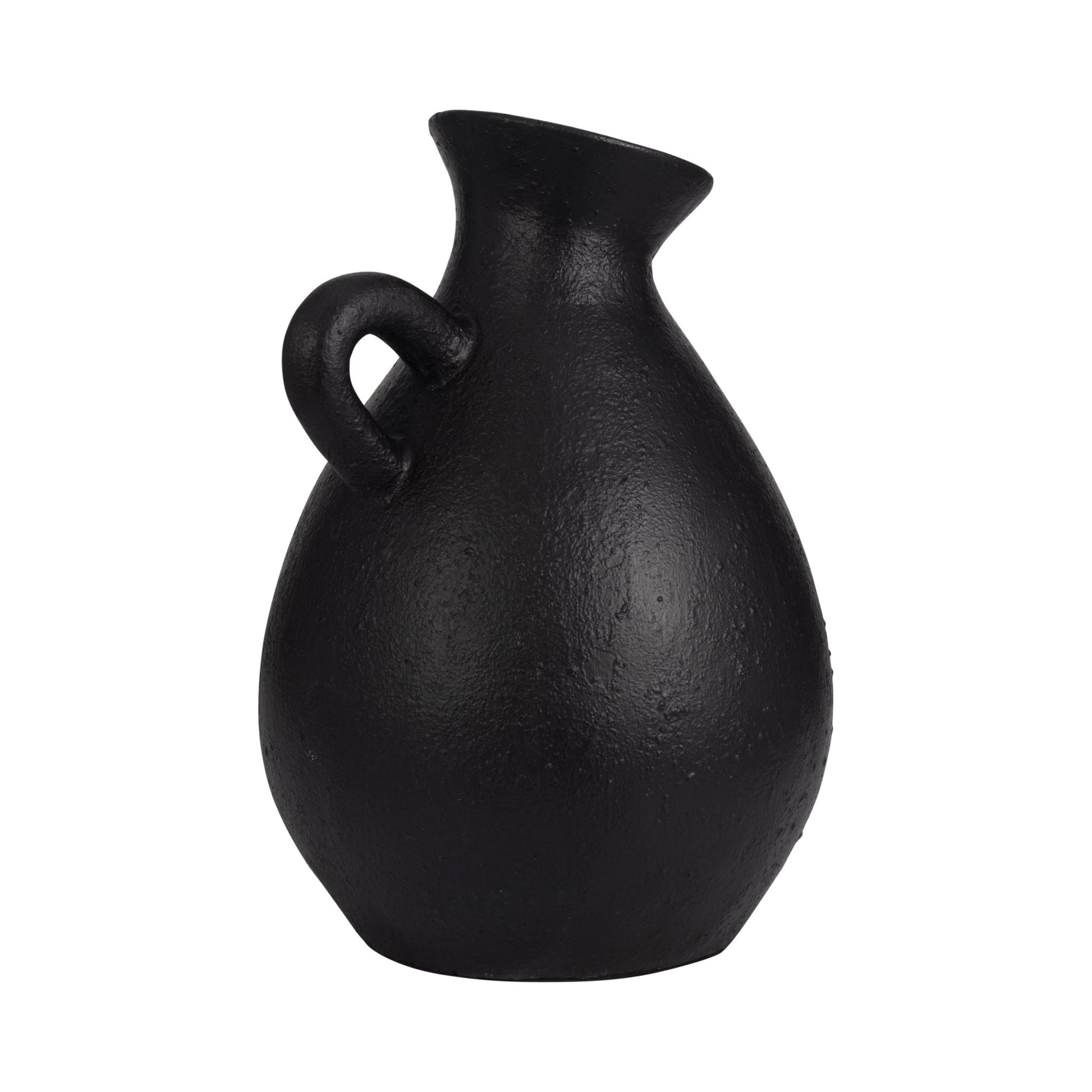 TERRACOTTA, 19" ORGANIC JUG WITH HANDLE, BLACK Vases and Jars| Sagebrook Home