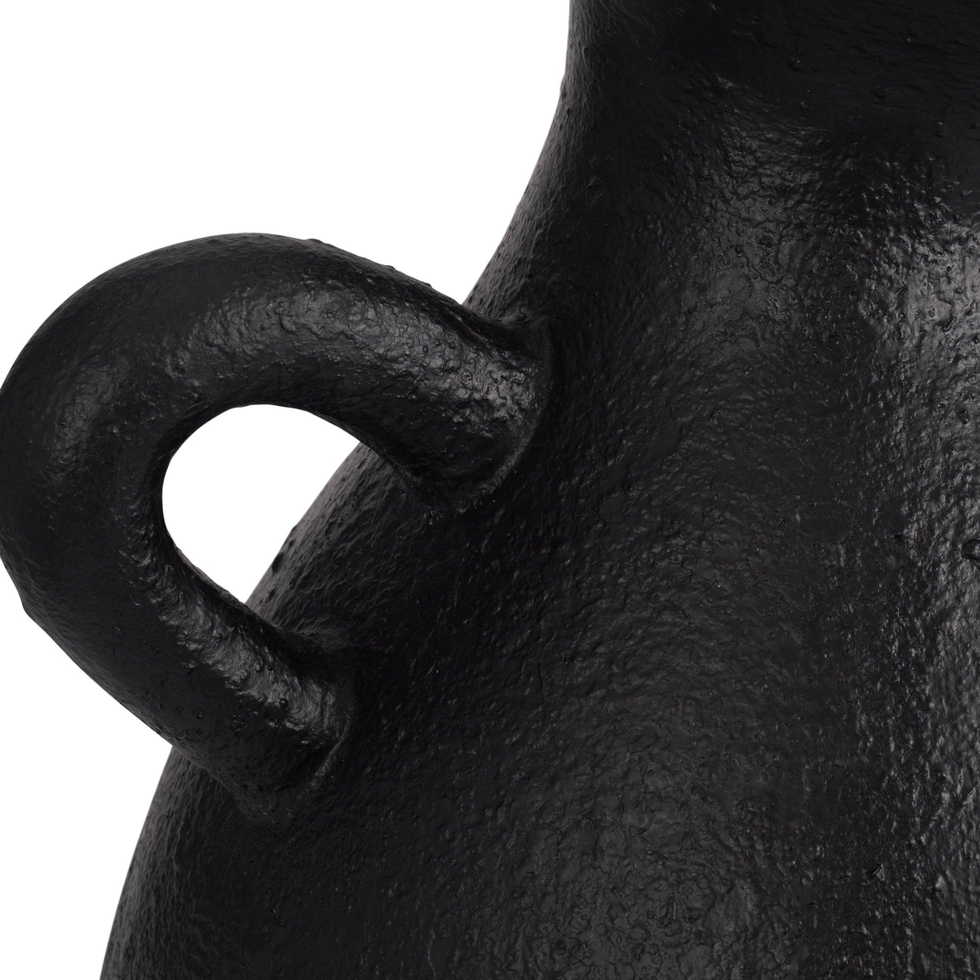 TERRACOTTA, 19" ORGANIC JUG WITH HANDLE, BLACK Vases and Jars| Sagebrook Home
