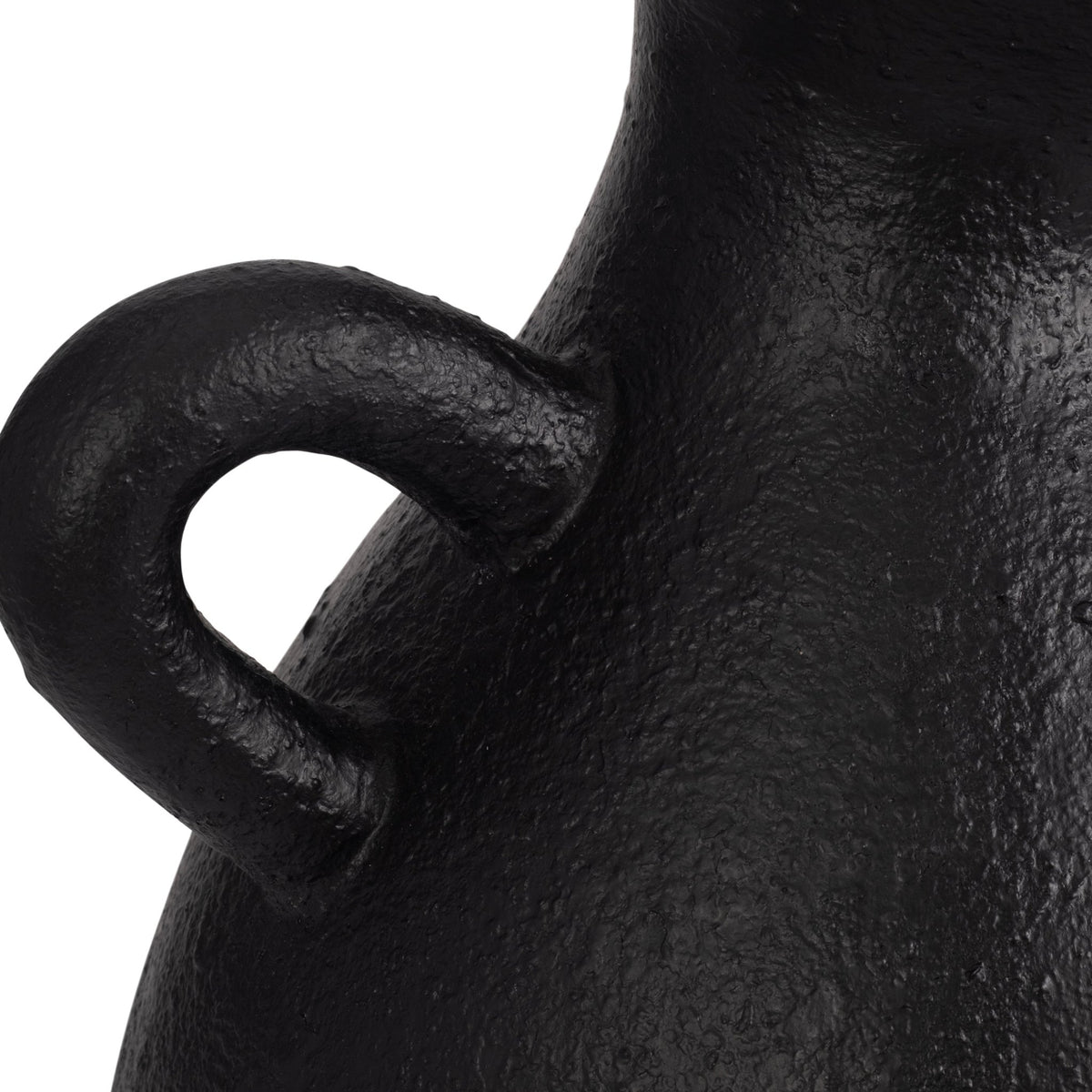 TERRACOTTA, 19" ORGANIC JUG WITH HANDLE, BLACK Vases and Jars| Sagebrook Home